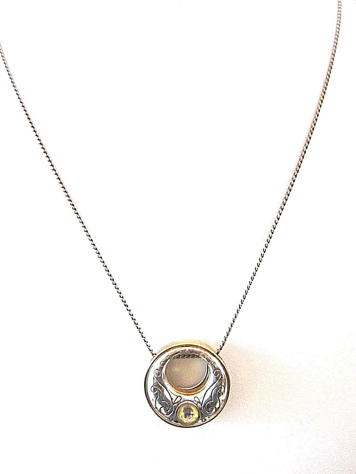 RETIRED Brighton Swarovski crystal pendant necklace silver/gold 16"-18"