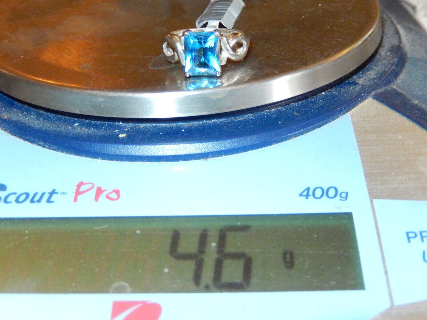 *VINTAGE*  Sterling Silver 3.00 CT London Blue Topaz Infinity Ring Size 7.75