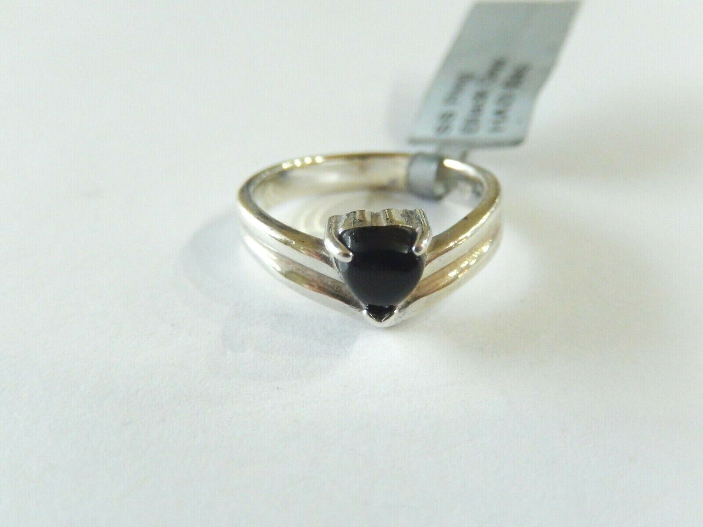 *VINTAGE*  925 Sterling Silver  Black Onyx  Ring Size 6