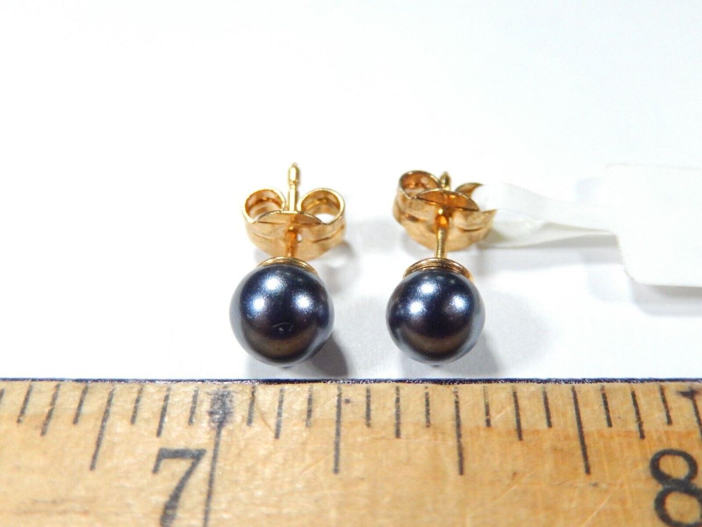 14k Yellow Gold 6mm Tahitian Pearl Stud Earrings