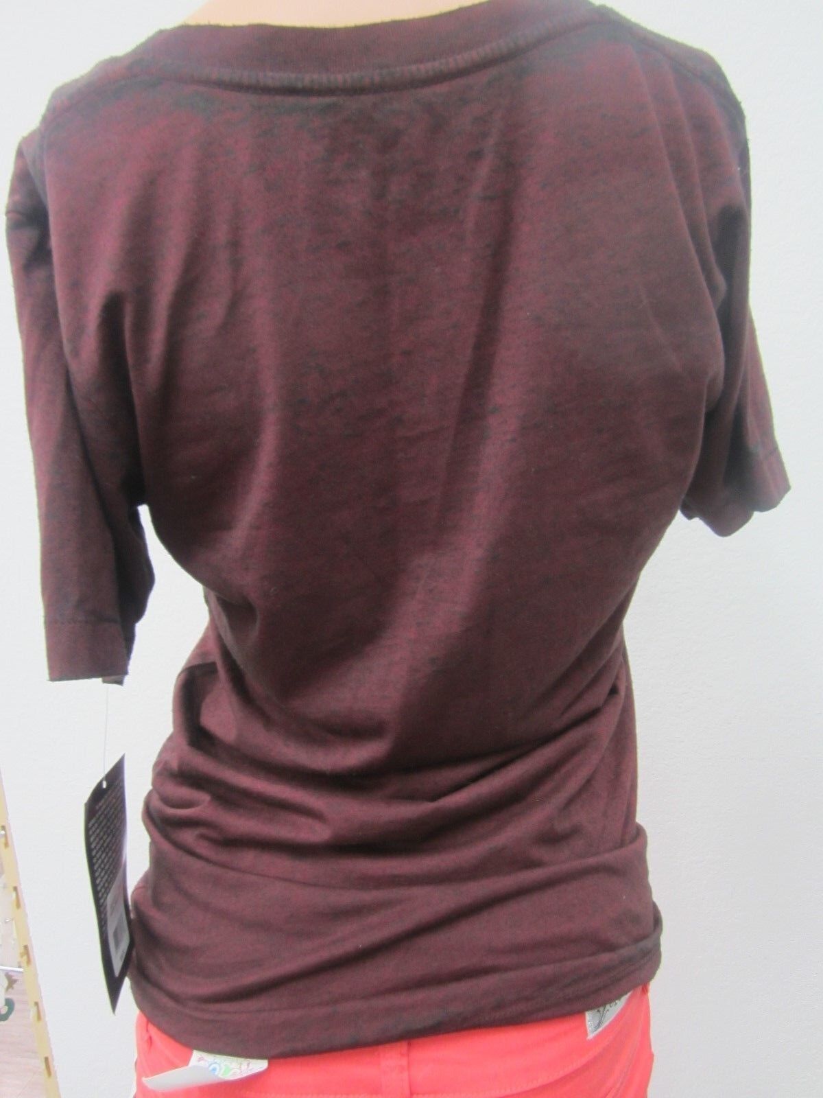 NWT AFFLICTION  AW13621 Fawn Creek New Women`s Short Sleeve Live Fast Top Size L