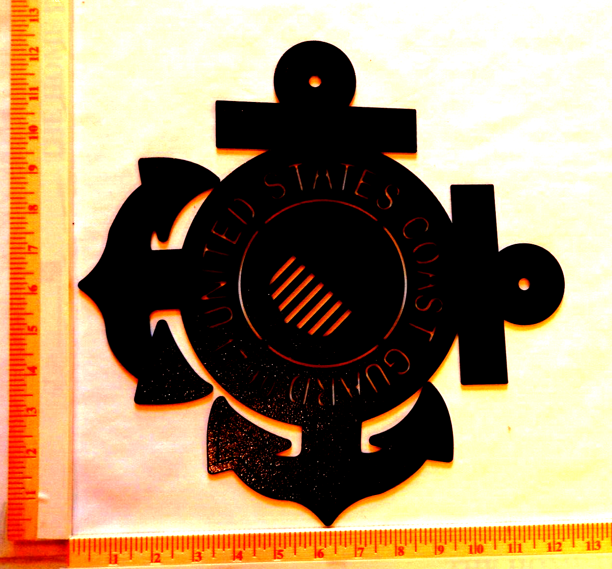 ~NEW~ 14ga. - "UNITED STATES COAST GUARD 1790" Powder Coated Metal Wall Art 12"