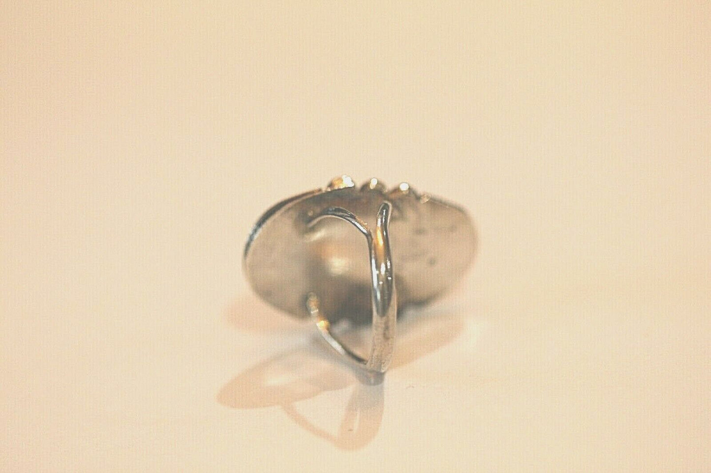 Native American Indian Turquoise 1 1/8" x 3/4Sterling Silver 925  Ring Size 7.5