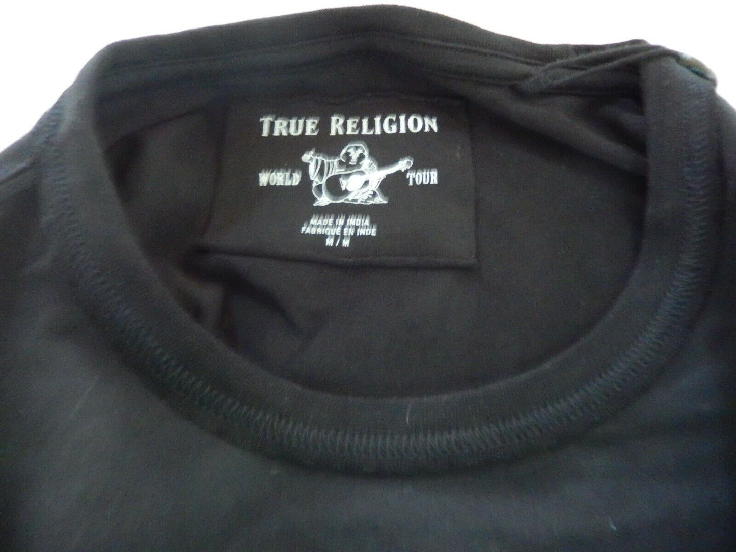 *NWT* $89 True Religion Men's SS Crew Gel Relief, Black Sz M