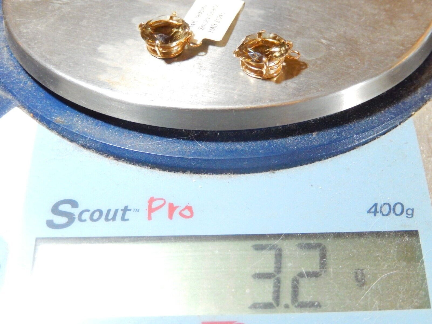 *NEW* 14K Yellow Gold 12 CT Smoky Quartz Jackets for Stud Earrings