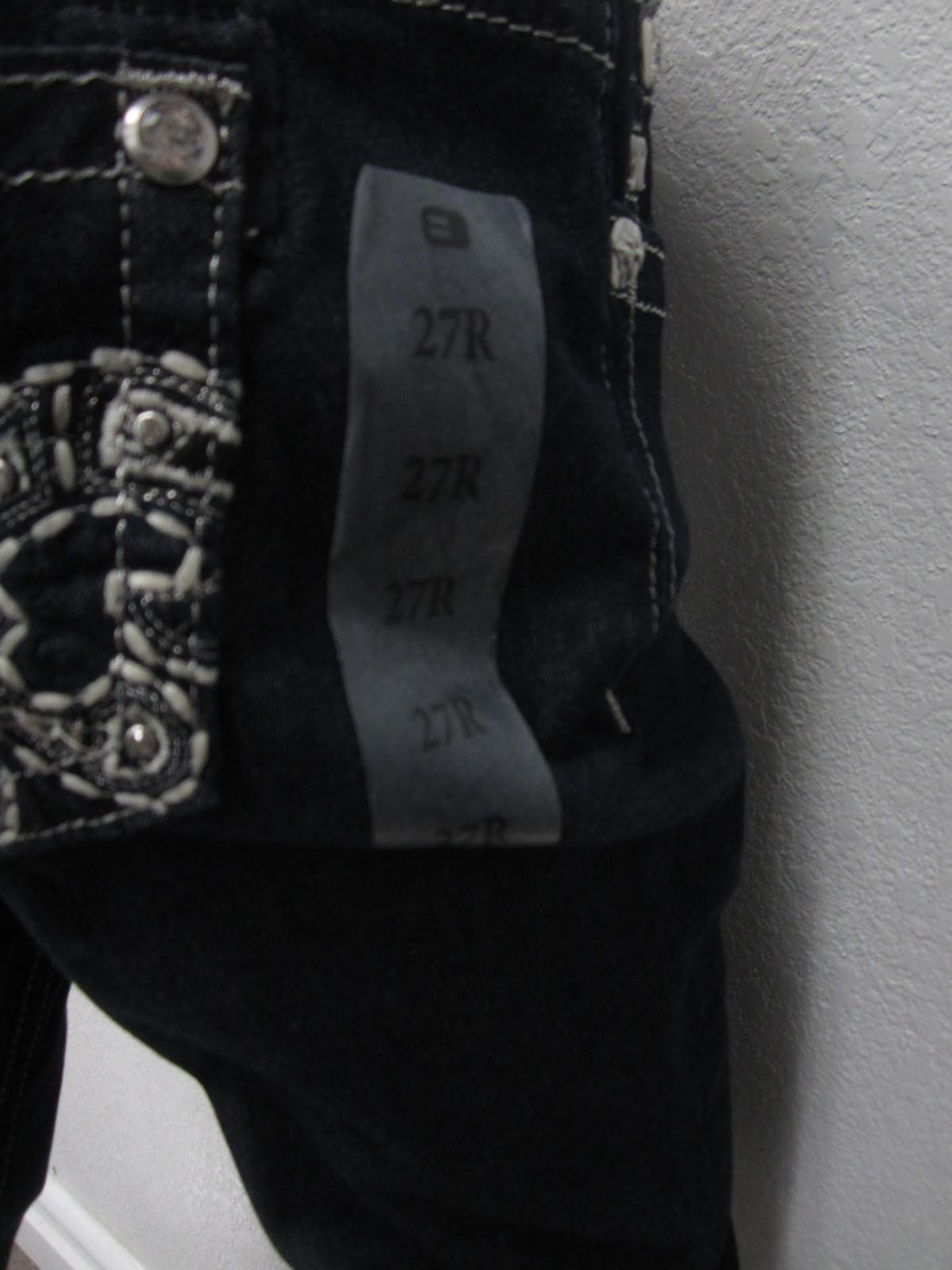 NWTMiss Me Jeans Skinny Fleur de lis Bling Dark Blue JE5735ESR Easy Skinny 27x31