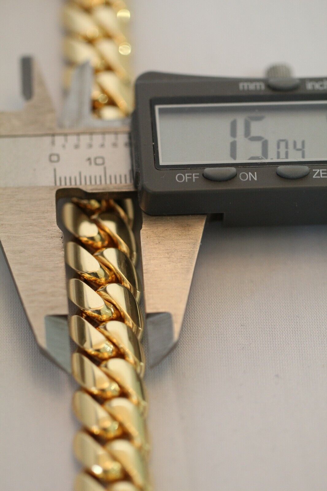 10K Yellow Gold Solid Mens 15mm Miami Cuban Link Bracelet Box Clasp 8.5"-143.3gm