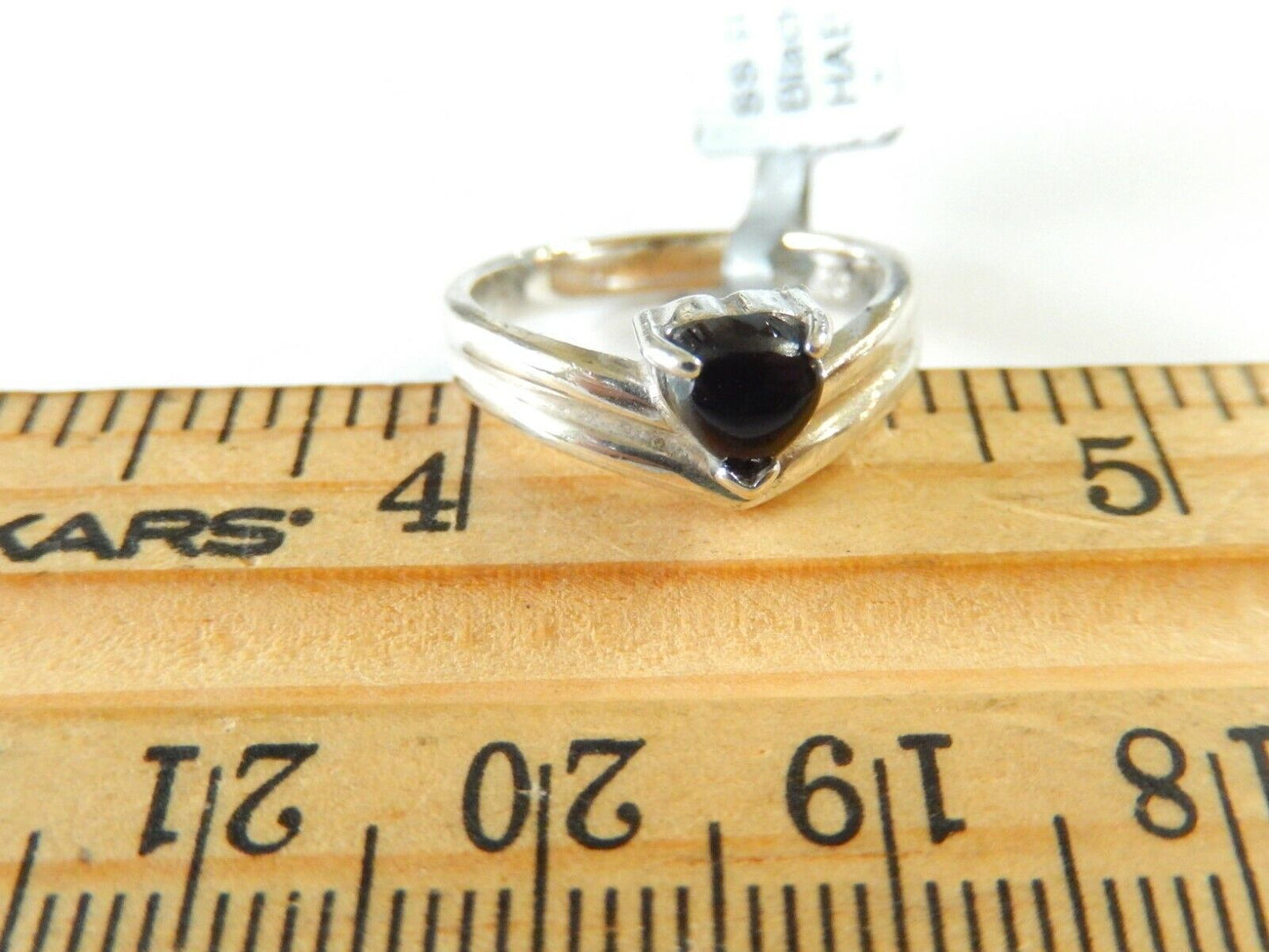 *VINTAGE*  925 Sterling Silver  Black Onyx  Ring Size 6
