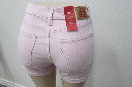 *NWT*  NEW LEVI'S WOMENS HIGH RISE CUFFED  SHORTS - OUT OF THE PINK - Size W27