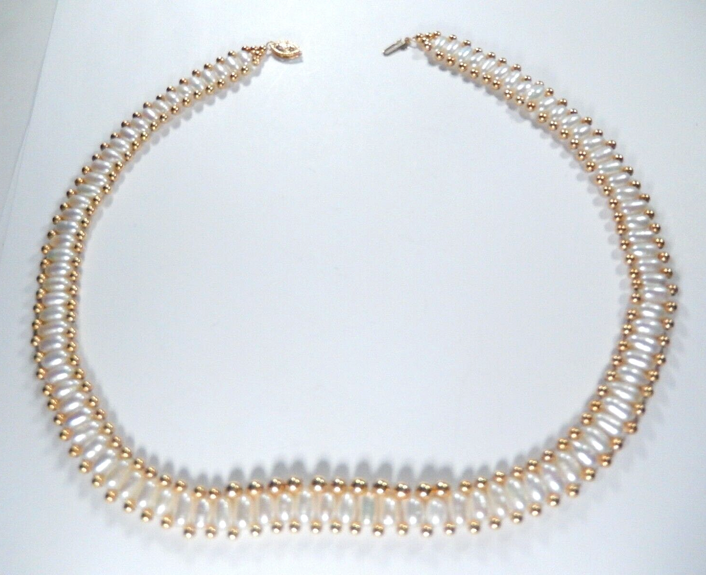 *VINTAGE*  HIGH END - 14K Yellow Gold 195 Bead and 94 Pearl Necklace  18”