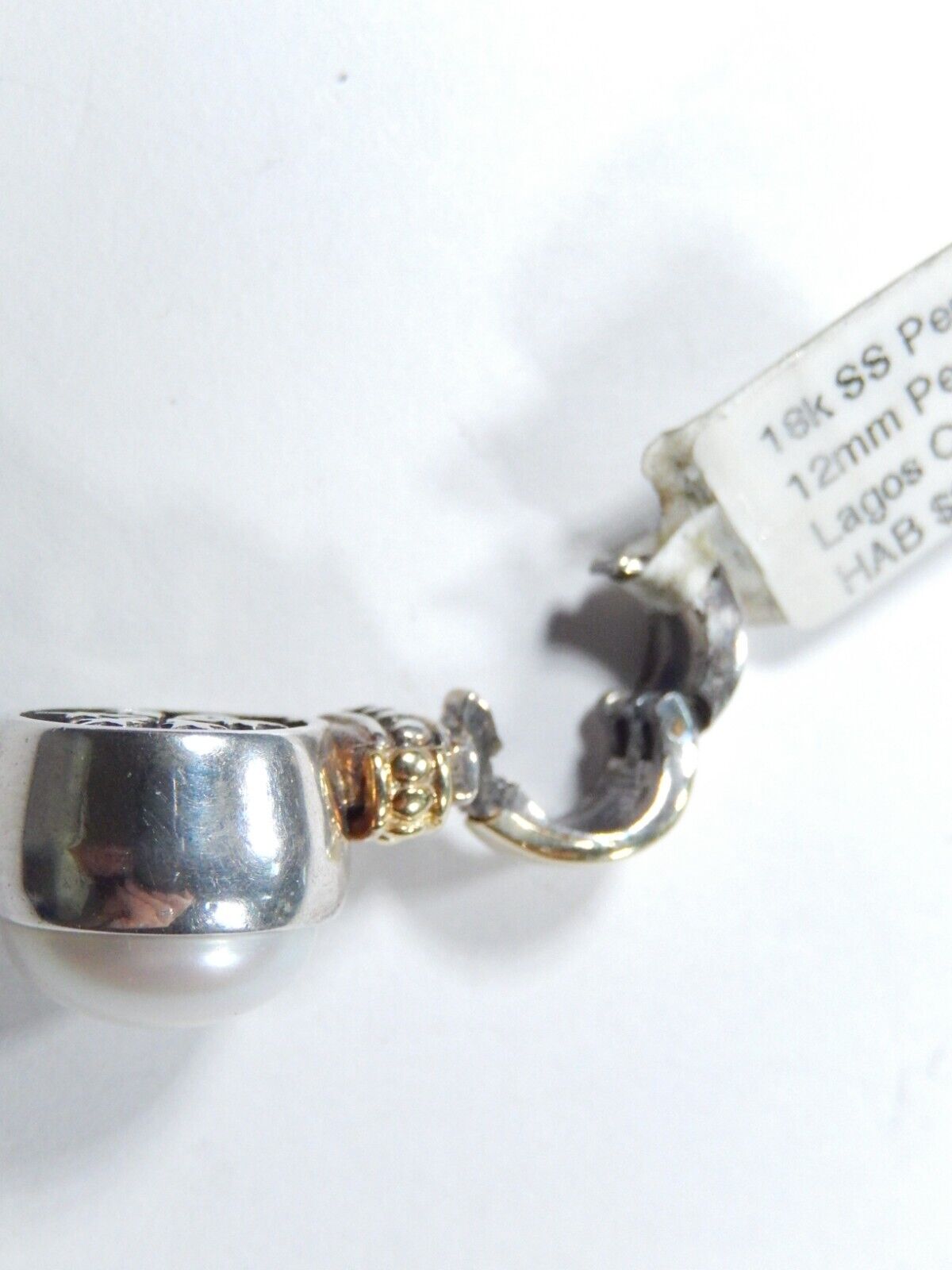 Lagos Caviar Sterling Silver 18k Gold 12mm Pearl Enhancer Open Clip Bail Pendant