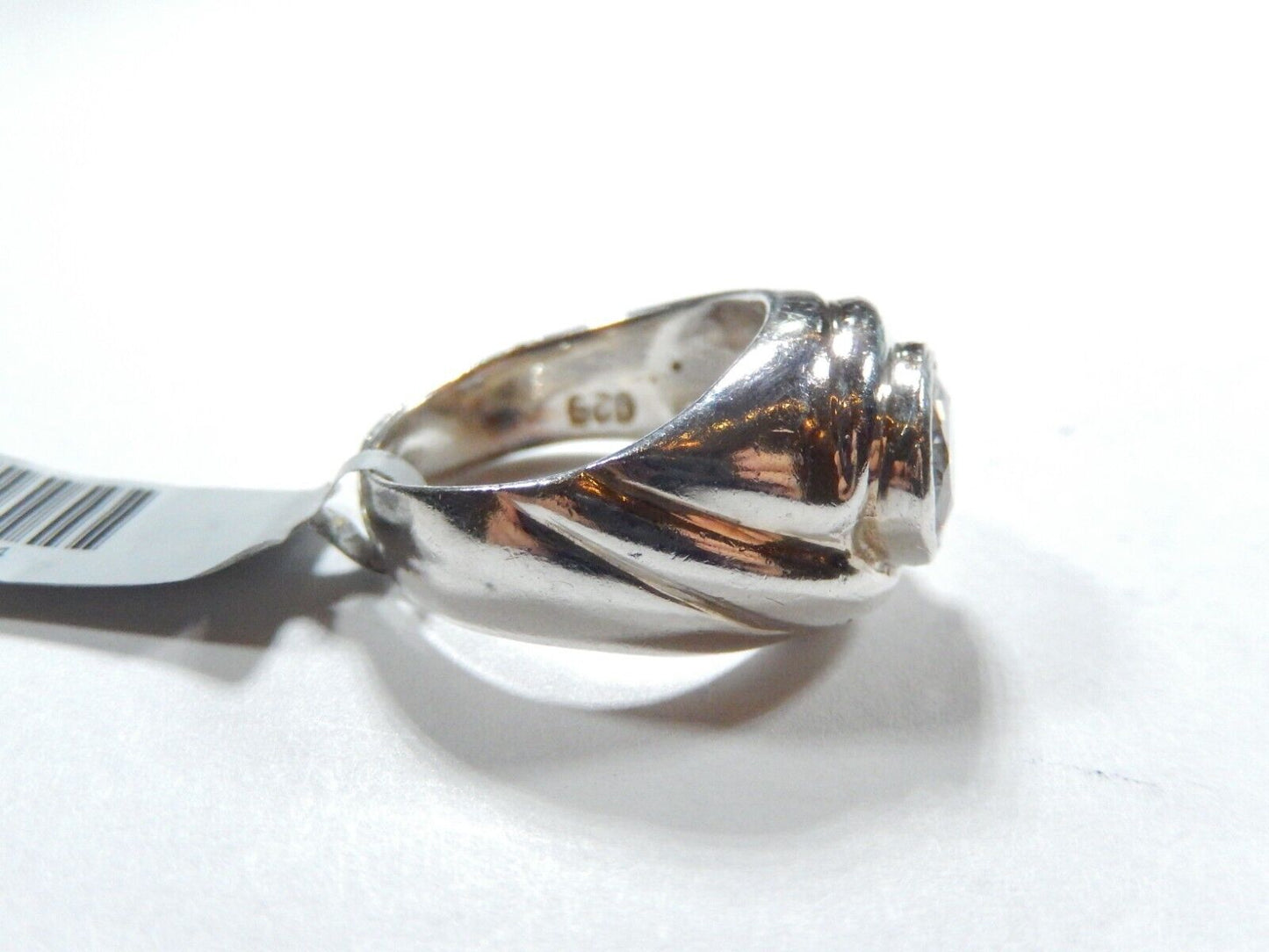 *VINTAGE*  Sterling Silver 2.00 CT Oval CZ  Dome  Gemstone Ring Size 7