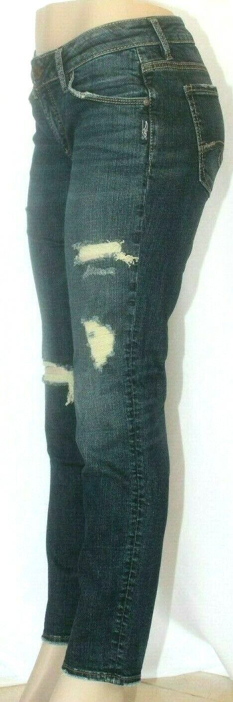 *NWT* Silver Jeans Sam Boyfriend Jeans Slim Leg Mid Rise Indigo Distressed 27x27