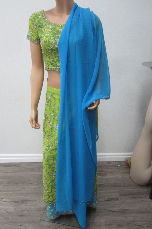 Beautiful Party Evening 3 Pc  Saree Women Fashion Clothing Wrap Sari
