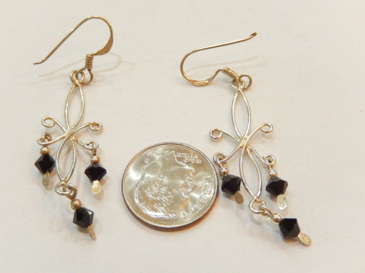 Sterling  Silver  Tassel Bead Drop Dangle Earrings