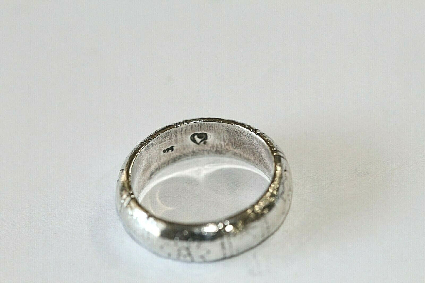 BRIGHTON Sterling Silver 925 Retired Marrakesh Etched Flowers Stack Ring Sz 6.25