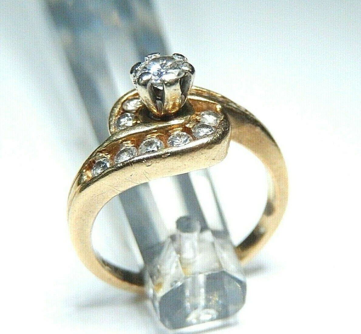 14k Yellow Gold  .50CT Natural Round Diamond Wedding Ring Size 5