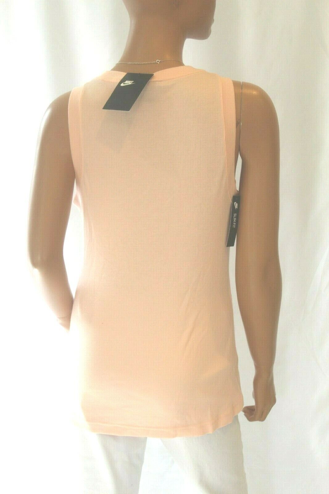 *NWT* Women's "Just Do It" Graphic Ribbed Slim Fit Peach Tank Top Size Medium
