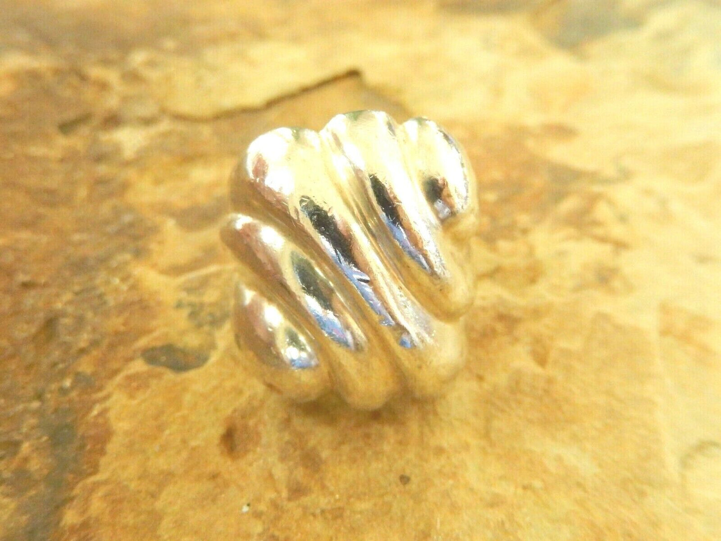 *VINTAGE*  Lrg Modernist Mexico Sterling Silver Sculptural HEAVY RING size 7.75