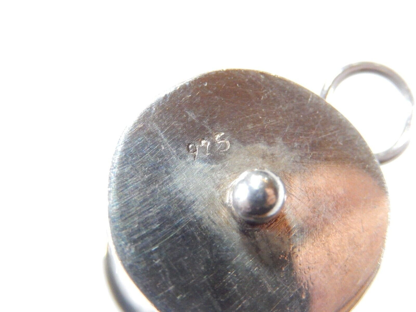 *VINTAGE*   925 Sterling Silver Garnet Poison Pill Box Locket Pendant