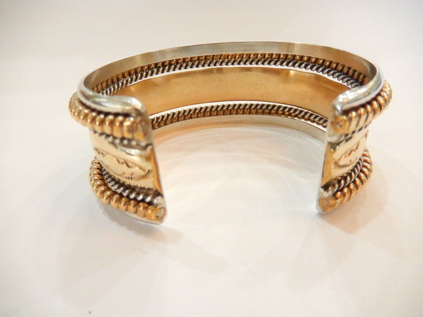 Elaine Tahe Navajo Native American  Handmade Sterling & 12K GF Bracelet