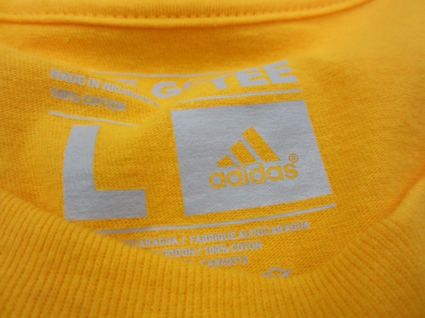 NEW  Baylor University Unisex NCAA Adidas The Go-To Tee T-Shirt Yellow Size L