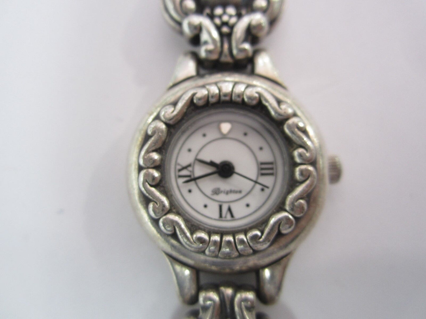 RETIRED Brighton Women's Florence Watch White Analog Dial Silver Tone Hearts