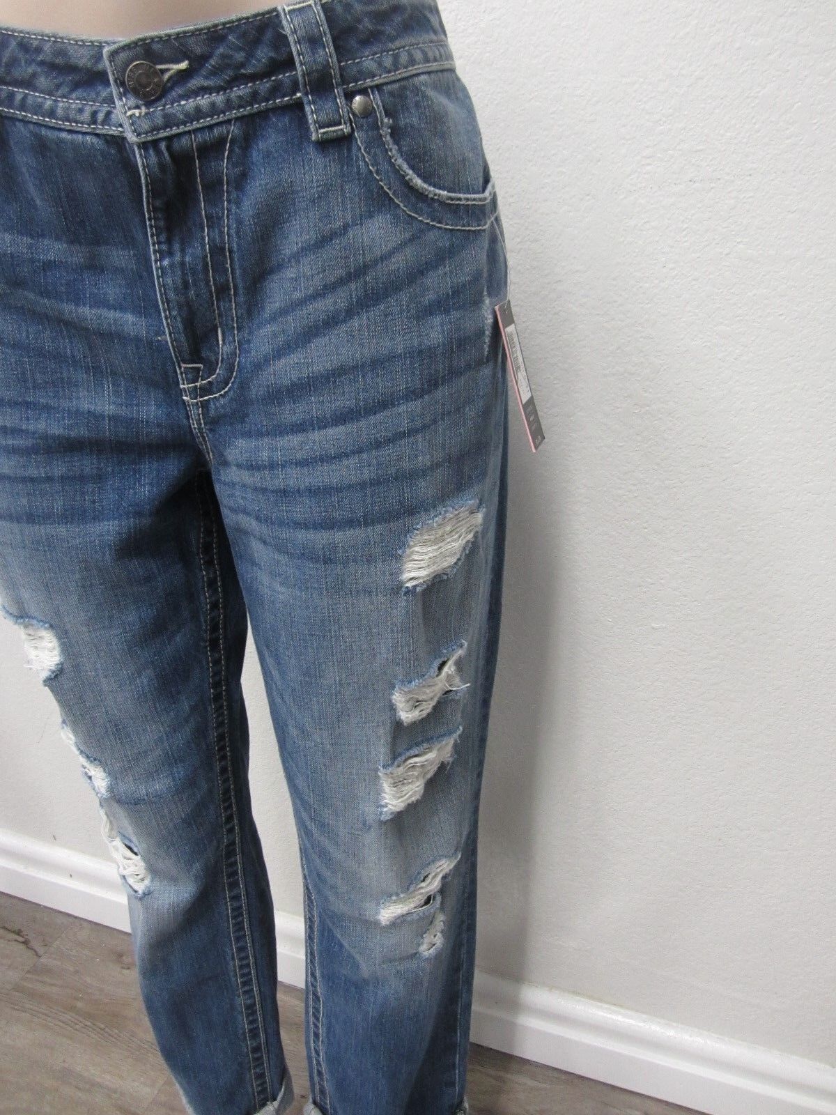 NWOT MISS ME Distressed Boyfriend Ankle Jean Blue Denim  JB5151A142 Size W30xL26