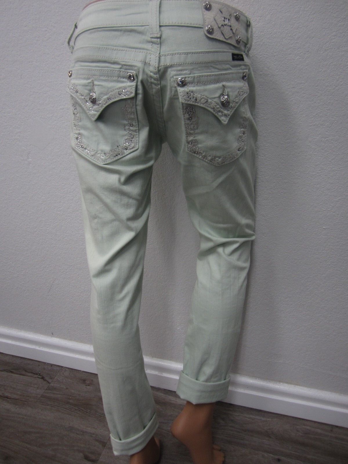 NWOT MISS ME SKINNY NEW JP5709S5 Flap Low Rise Jeans Honeydew Sz 28 X 26 Jeans