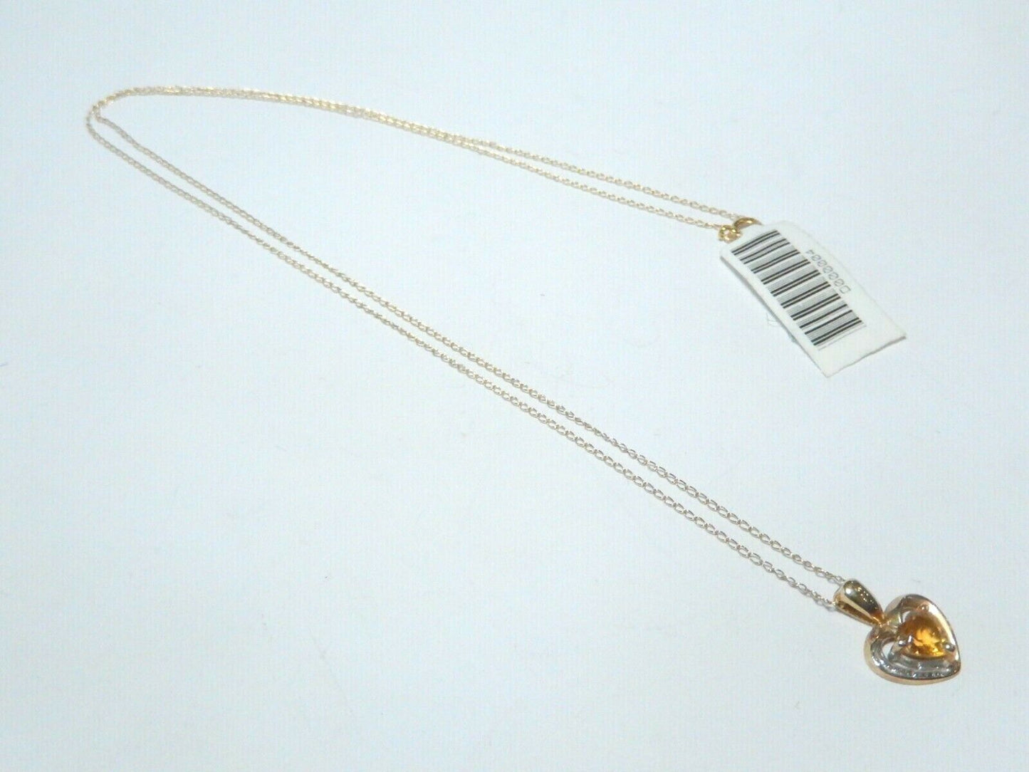 *VINTAGE*  10k Yellow Gold Heart Shape Citrine Pendant  with 10K YG 18" Chain