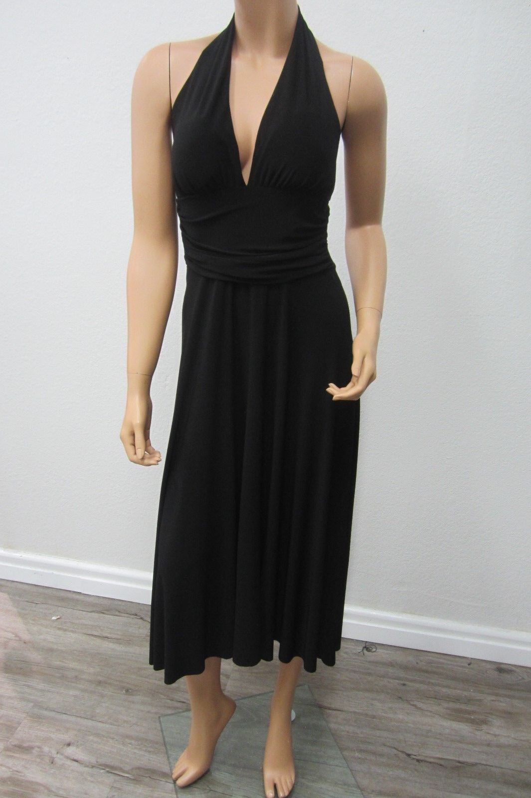 NICE ALYN PAIGE WomensBlack Halter Long Length Dress Cocktail Formal Size Medium