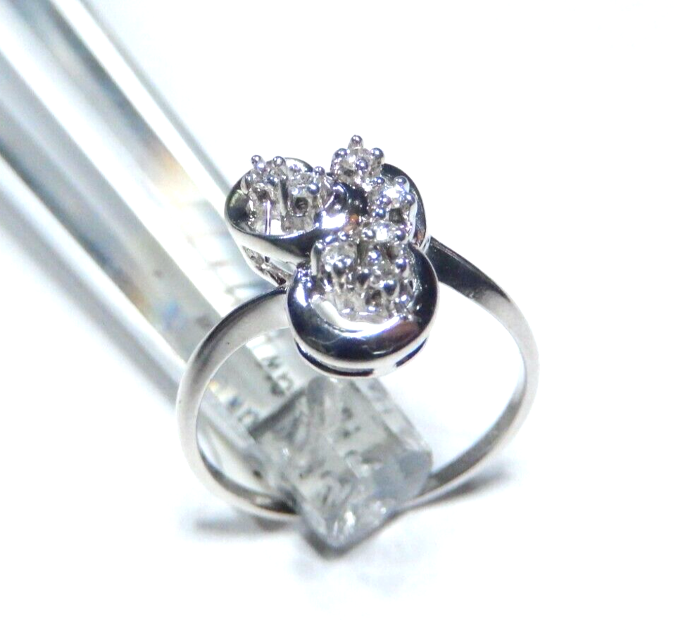 *NWT* 10k White Gold Seven Round VS Natural Diamond Cluster Ring Sz 7.25