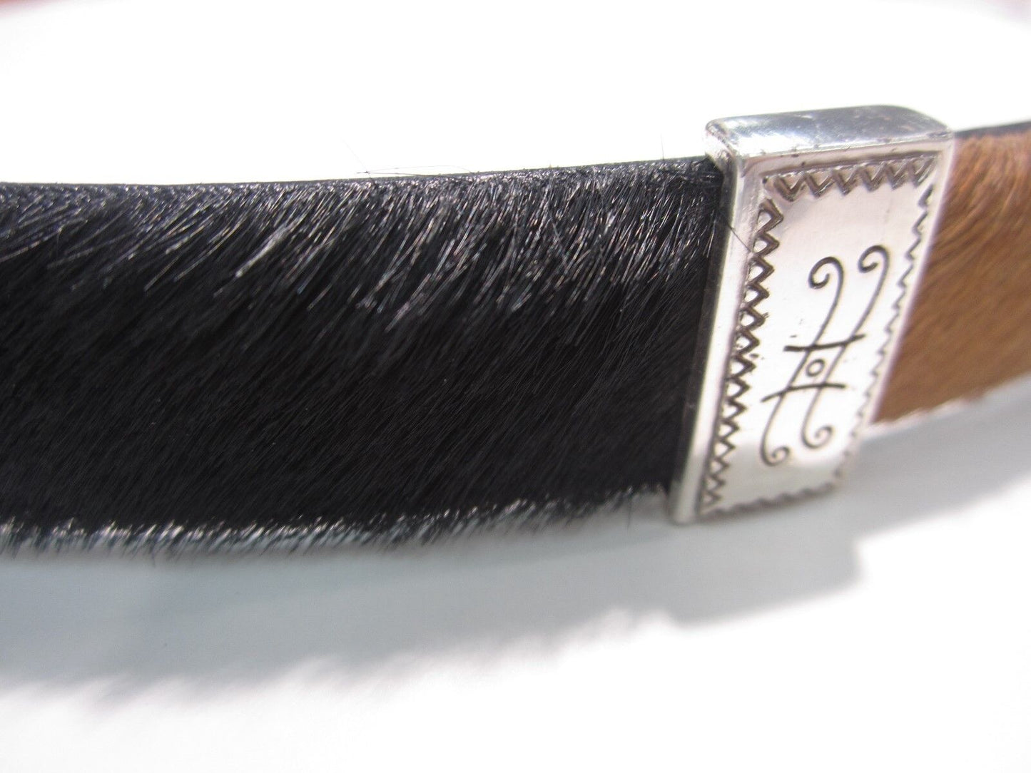 NICE Brighton Q4800 Women's Western Belt Pony Hair Leather Multi Colored Silver