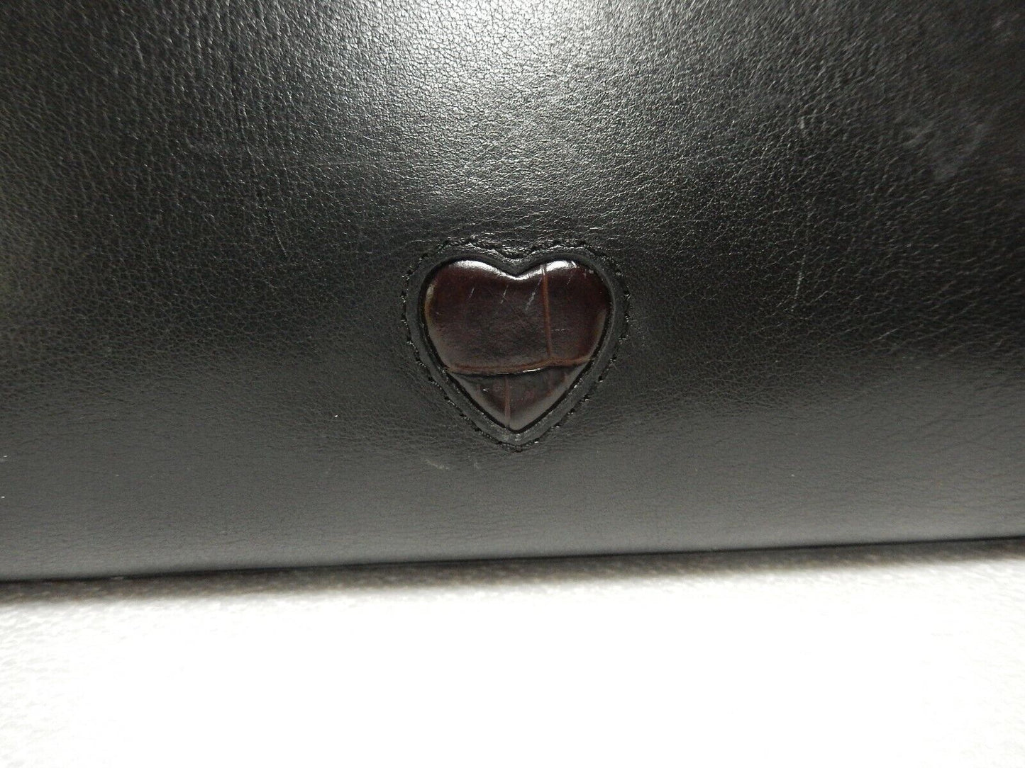 Vintage Brighton Purse HandBag Silver Hardware, Leather Croc, Long Strap