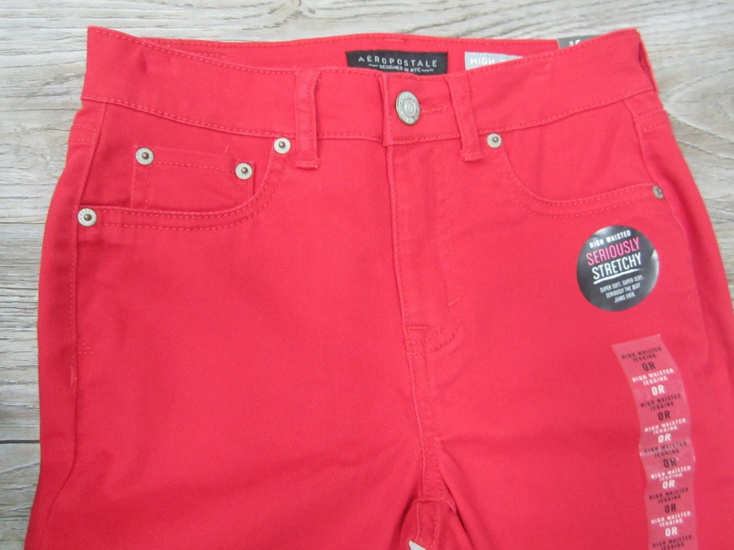 NWT Aeropostale Womens Seriously Stretchy Red Color Wash High-Waisted Jegging 0R