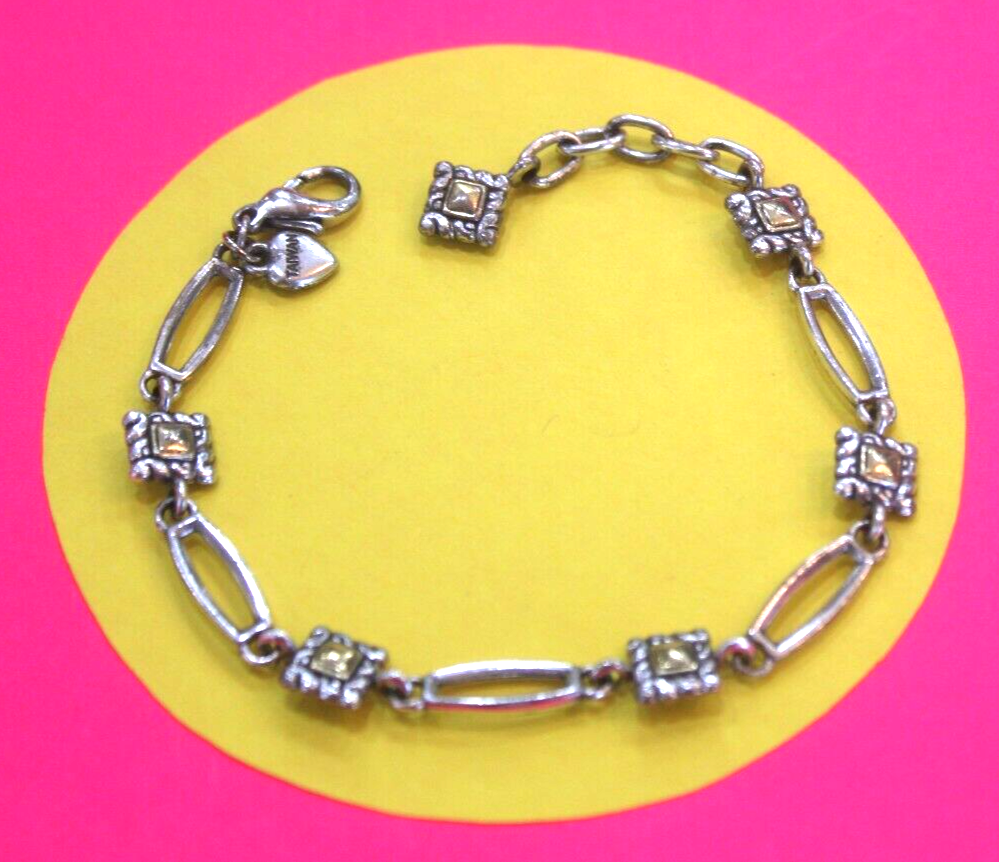 RETIRED Brighton Silver Gold Link Bracelet 7"-8"