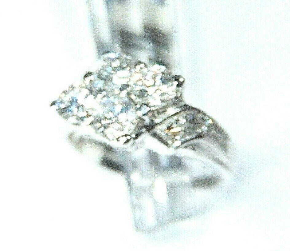 *VINTAGE* 14K White Gold 1.25CT ROUND CUT Natural VS Diamond Engagement Ring 6.5