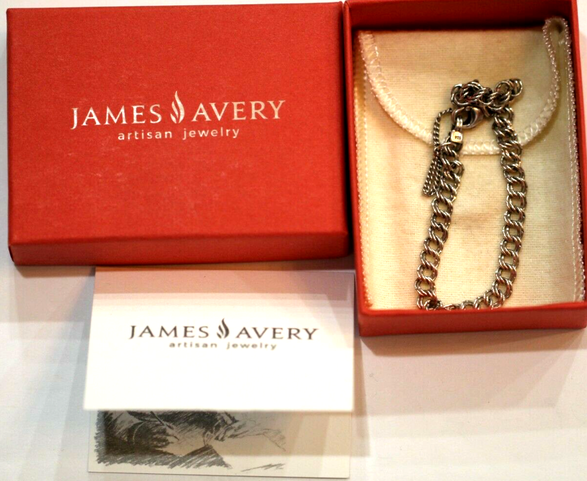 James Avery Sterling Silver Medium Double Curb Charm Bracelet - 7 3/8"