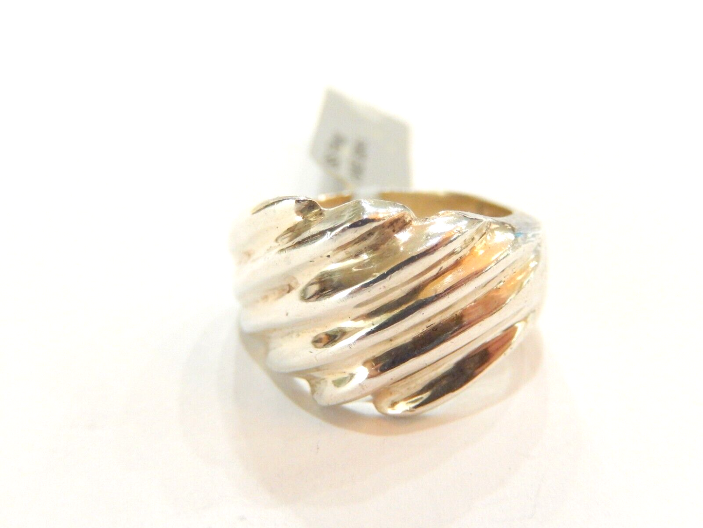 *VINTAGE*  HEAVY - TAXCO MEXICO STERLING SILVER Ribbed RING SIZE 8