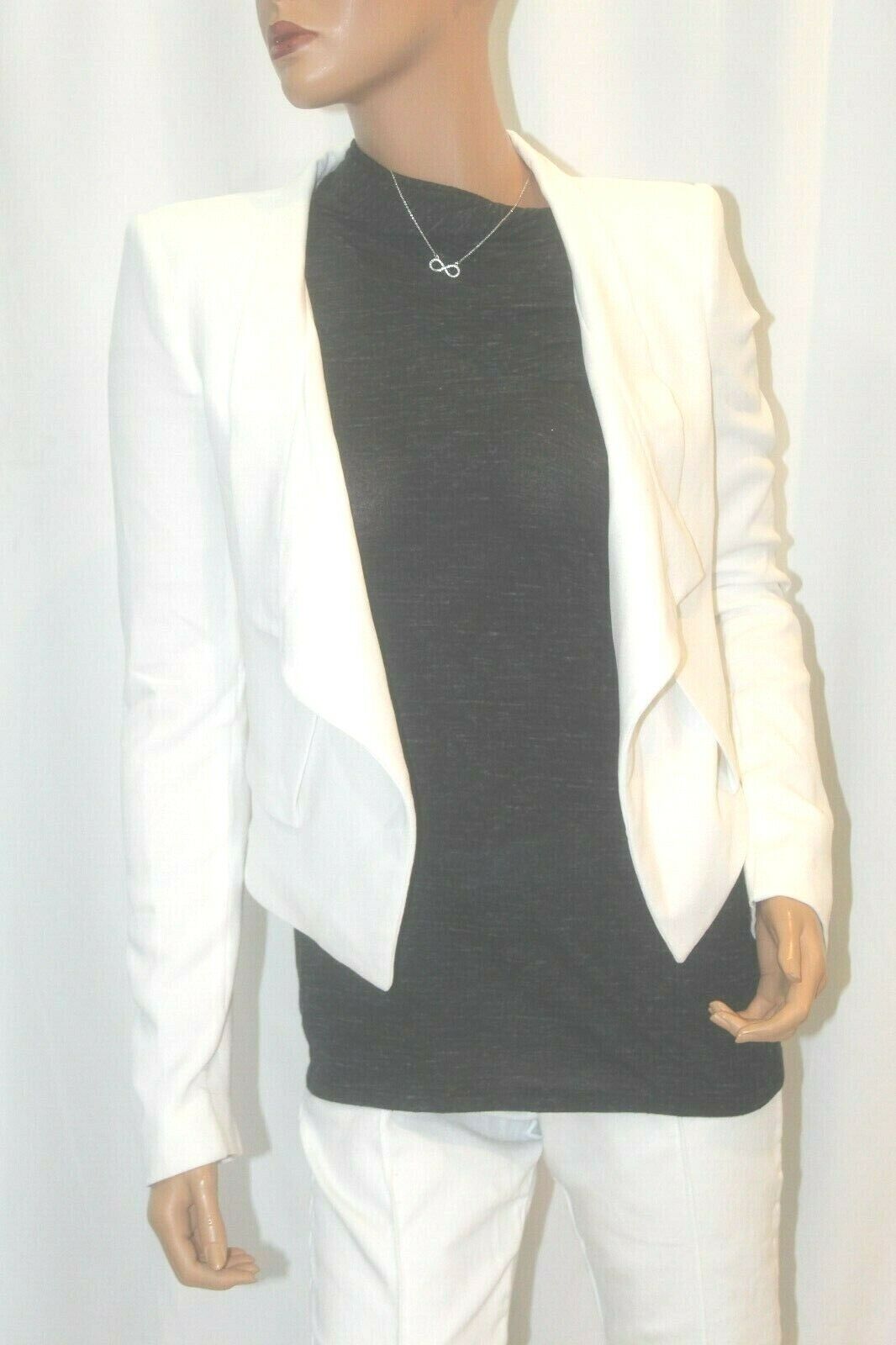 *NWT* $189. BCBGMAXAZRIA Womens Cropped Padded Shoulder Lined Blazer Jacket XXS