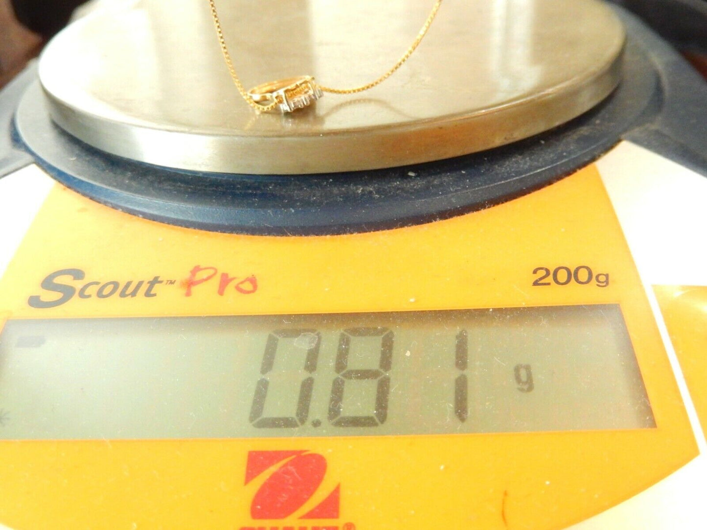 Diamond Two Hearts Linked in 10k Yellow Gold 1/10CT  Diamond Heart  w/18" Chain