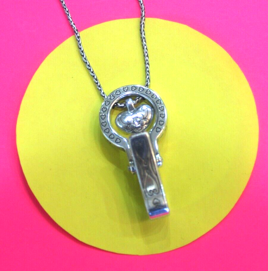 Brighton Long  Heart Clip On Charm Pendant Necklace