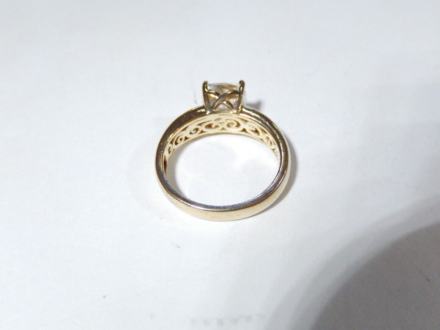 Gold Vermeil 3.0 CT Cushion Cut CZ Solitaire Sterling 925 Ring Size 8