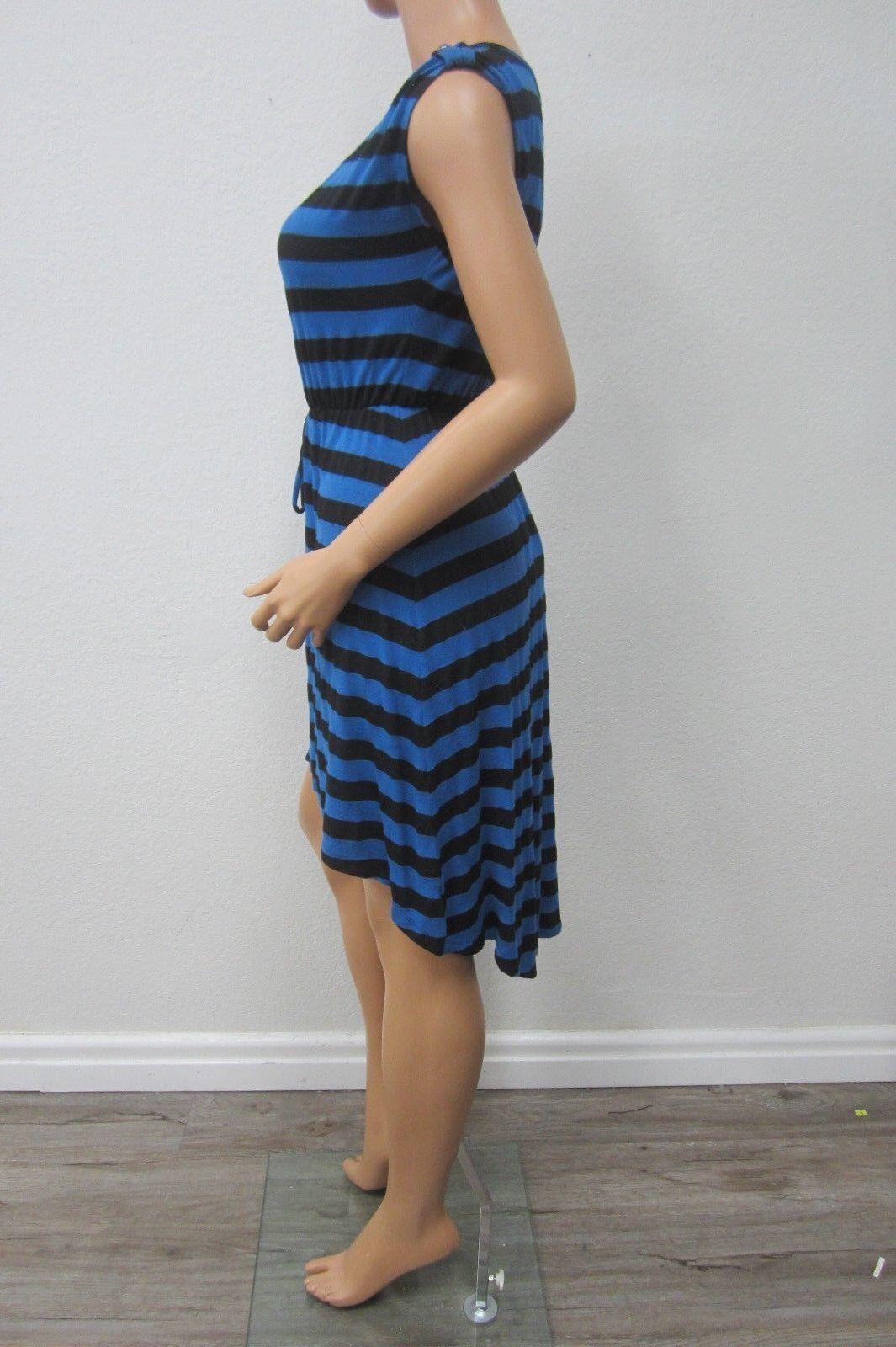 Gianni Bini SUPER CUTE High/Low Dress Blue Black Stripe Size XS