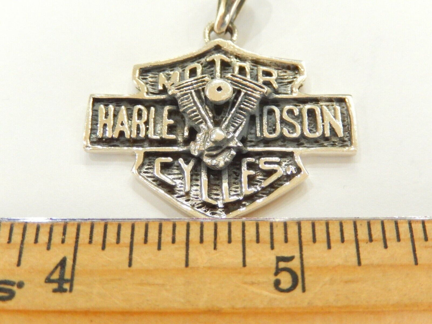 HD Biker Motorcycle Engine Sterling Silver 925 Pendant 11gms 1.5" x 1.5"