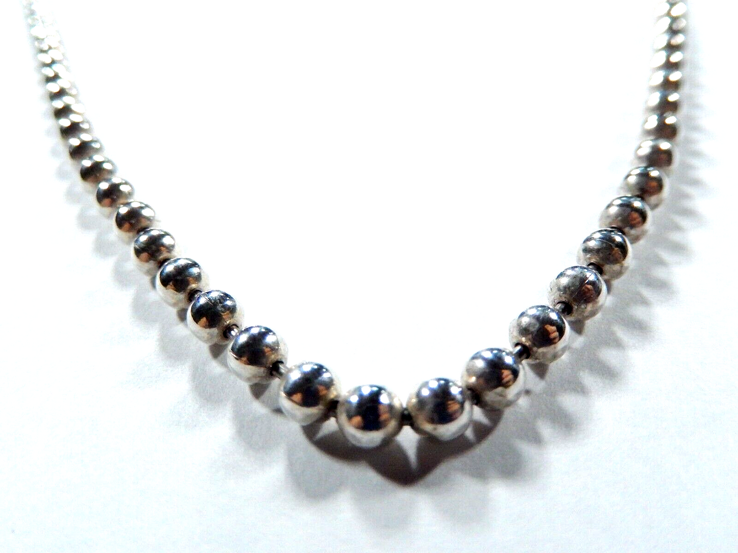 *SOLID*  925 Sterling Silver 4mm BALL Chain Necklace 18" - SOLID BALL BEAD