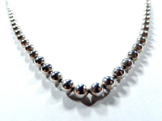 *SOLID*  925 Sterling Silver 4mm BALL Chain Necklace 18" - SOLID BALL BEAD