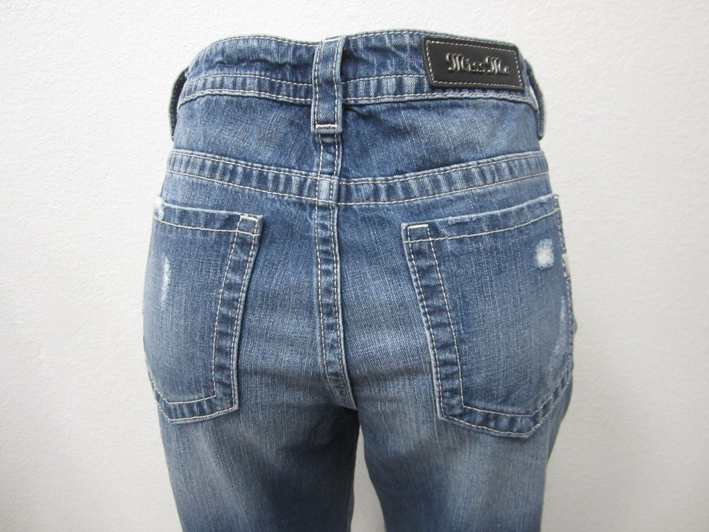 NWOT MISS ME Distressed Boyfriend Ankle Jean Blue Denim  JB5151A142 Size W30xL26