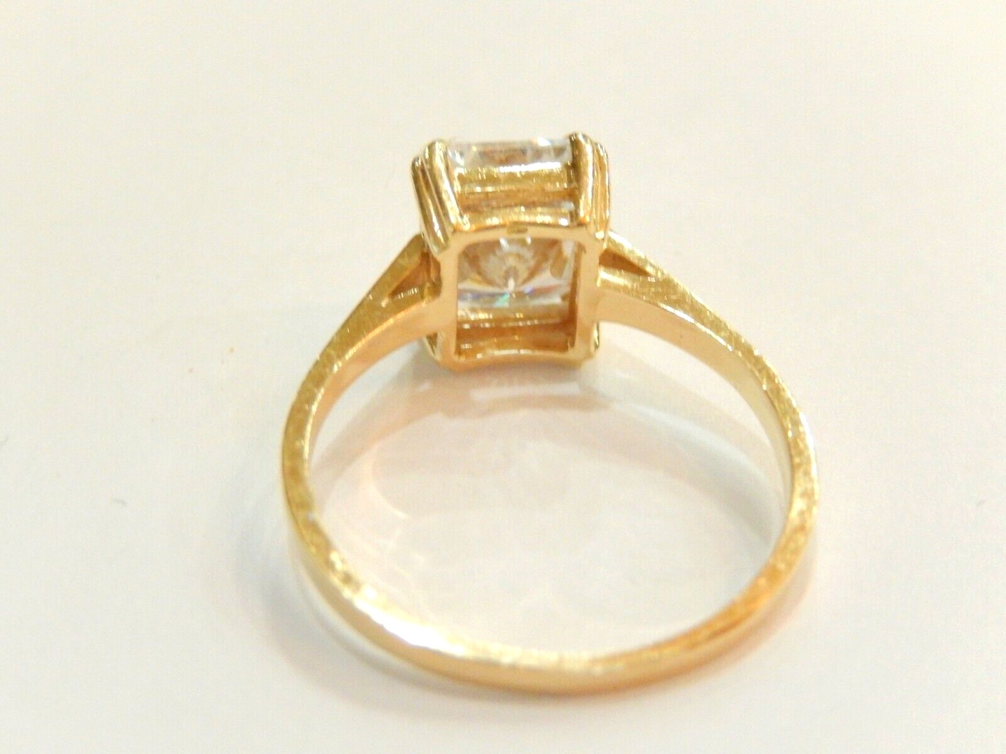 Ladies Real 14k Yellow Gold 3.00 CT CZ Solitaire Engagement Wedding Ring Sz 7.5