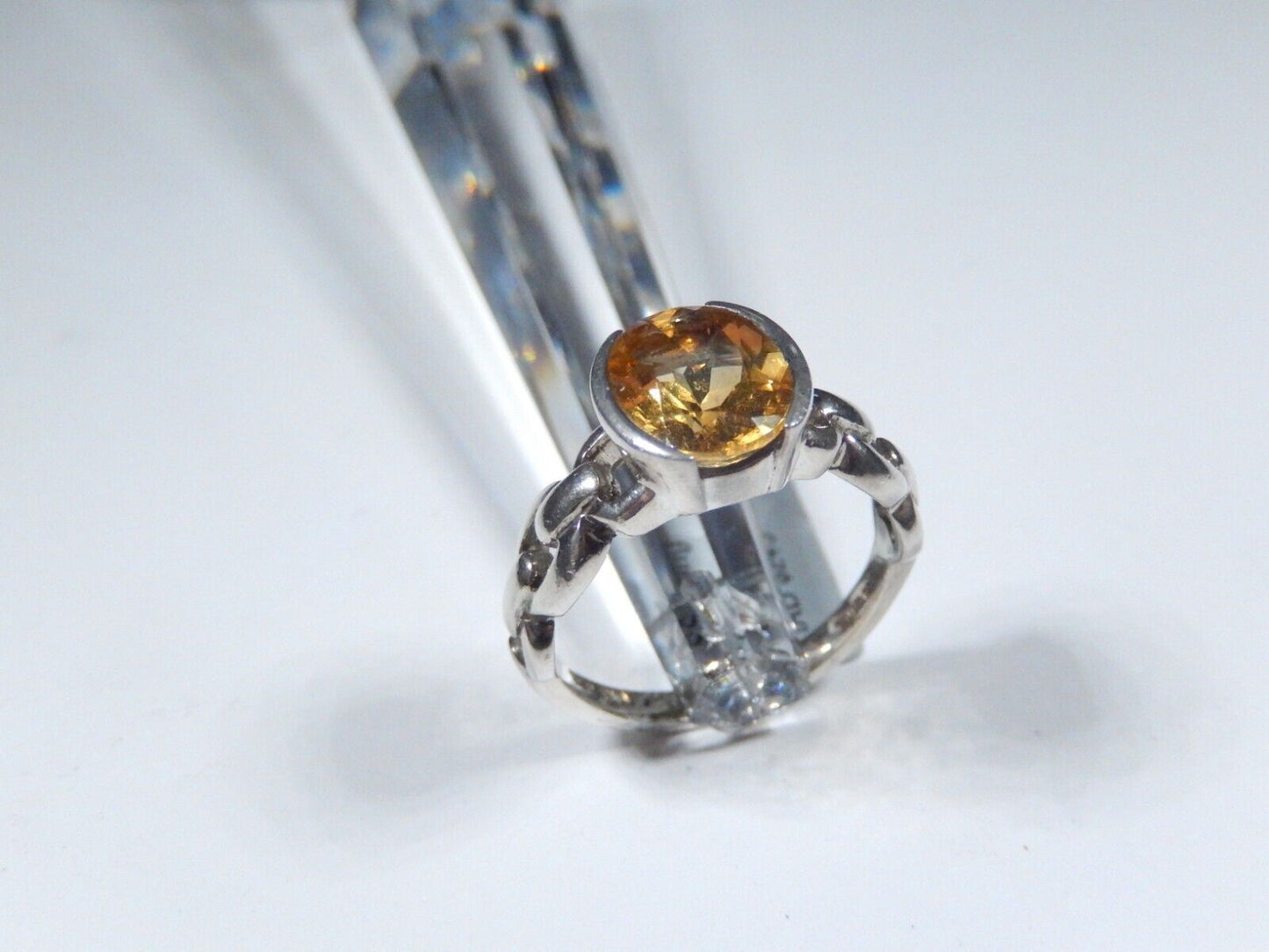 Sterling Silver Genuine 3.00 CT Oval Citrine Ladies Solitaire Ring Sz 8.5